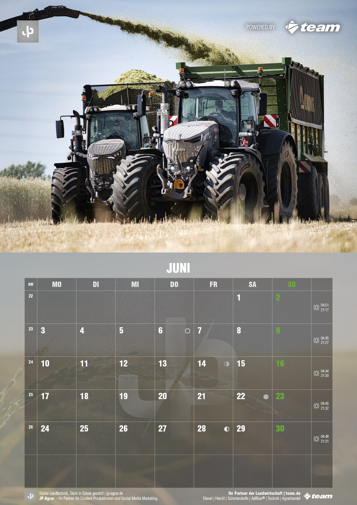 Landtechnik Kalender 2024 JP Agrar - Vorbestellung