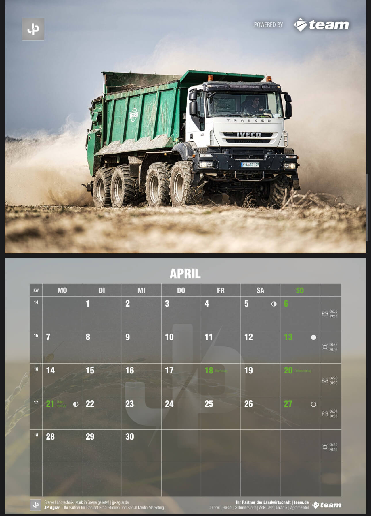 Landtechnik Kalender 2025 JP Agrar - Vorbestellung