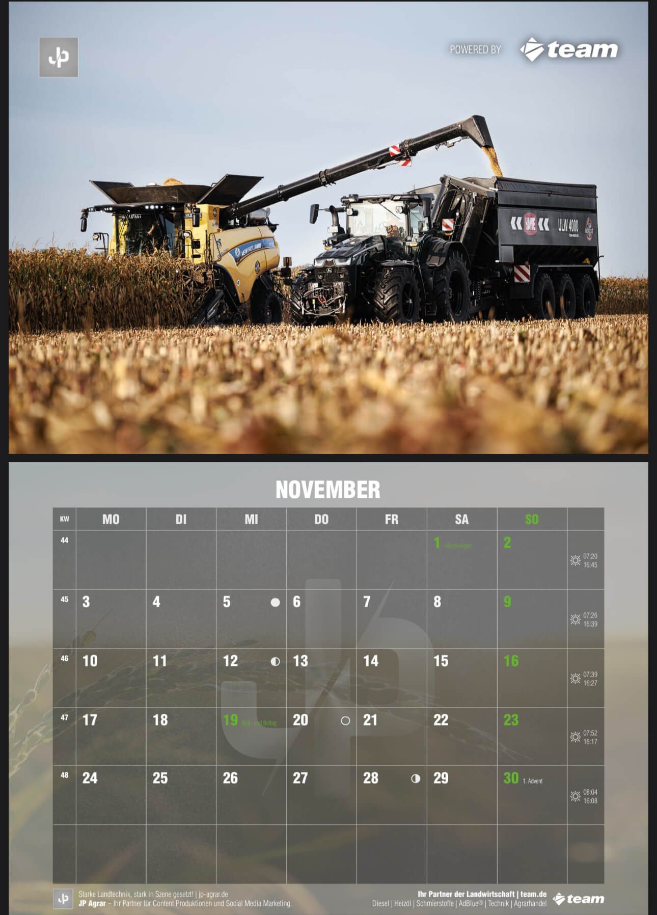 Landtechnik Kalender 2025 JP Agrar - Vorbestellung